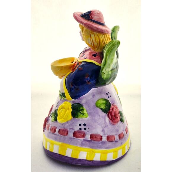 BANK-GARDEN ANGEL-"SPARE CHANGE"-Floral/Leaves-Bottom Stopper-Unique-Shelf Decor - Picture 3 of 11